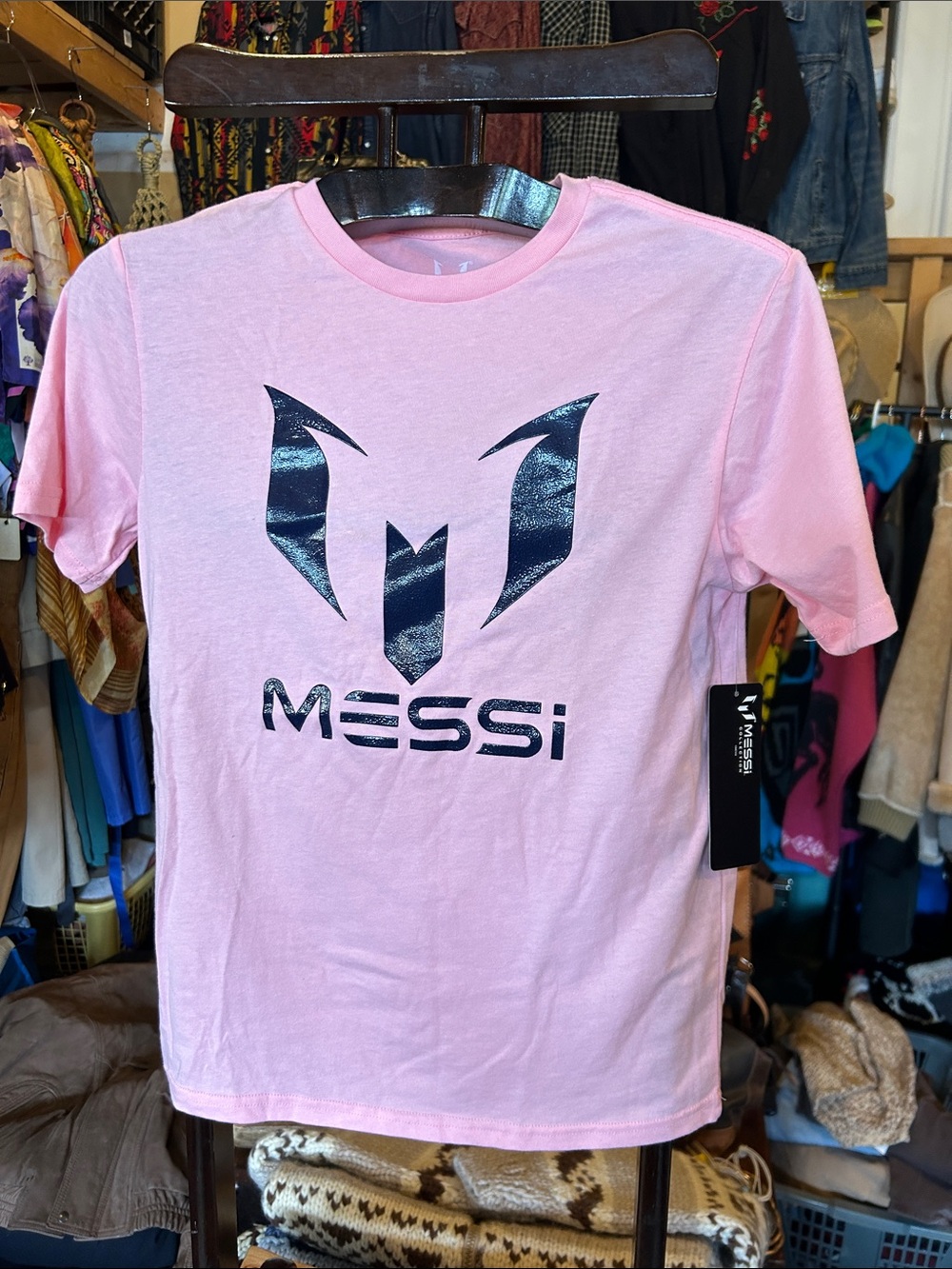 Messi Kids' Pink Short Sleeve Logo Tee